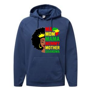 Black Mom Mama Mother Juneteenth Mother's Day Black History Cool Gift Performance Fleece Hoodie