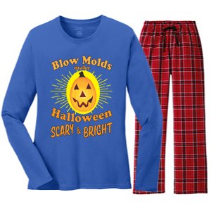 Blow Molds Make Halloween Scary And Bright Gift Women's Long Sleeve Flannel Pajama Set 