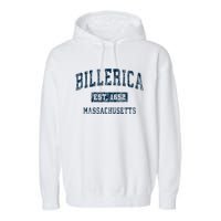 Billerica Massachusetts Ma Vintage Sports Design Garment-Dyed Fleece Hoodie