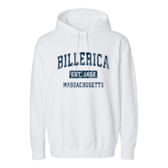 Billerica Massachusetts Ma Vintage Sports Design Garment-Dyed Fleece Hoodie