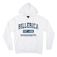 Billerica Massachusetts Ma Vintage Sports Design Hoodie