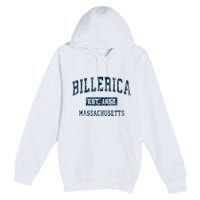 Billerica Massachusetts Ma Vintage Sports Design Premium Pullover Hoodie