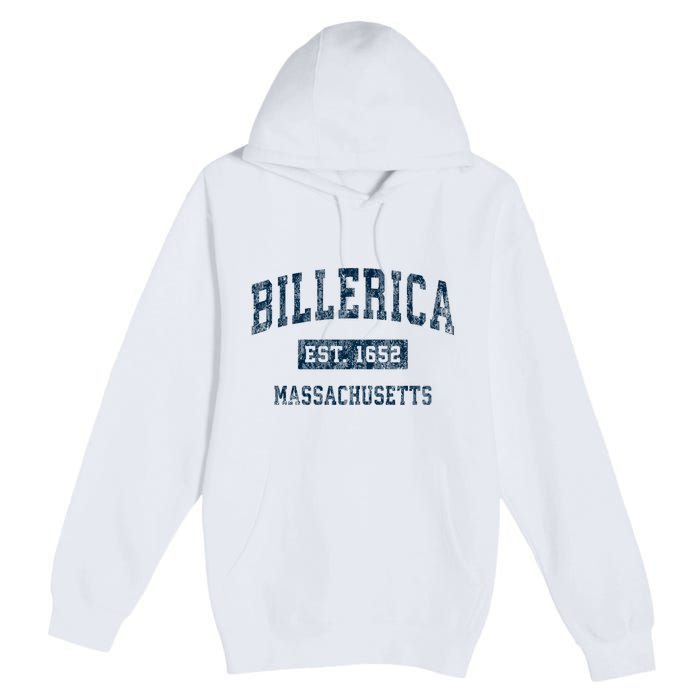 Billerica Massachusetts Ma Vintage Sports Design Premium Pullover Hoodie