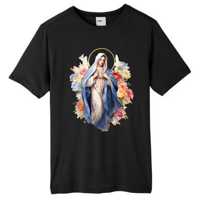 Blessed Mother Mary Mother Of Jesus Roses Our Lady Catholic Tall Fusion ChromaSoft Performance T-Shirt