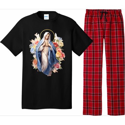 Blessed Mother Mary Mother Of Jesus Roses Our Lady Catholic Pajama Set