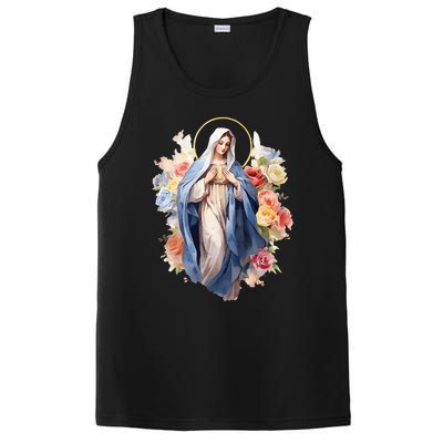 Blessed Mother Mary Mother Of Jesus Roses Our Lady Catholic PosiCharge Competitor Tank