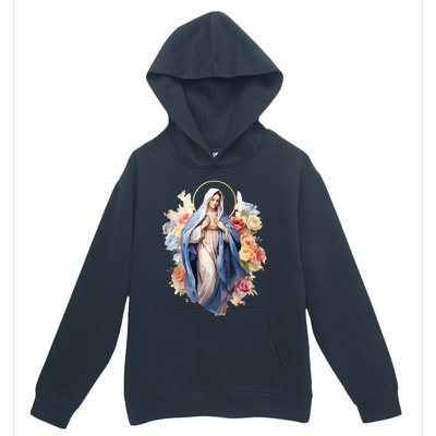 Blessed Mother Mary Mother Of Jesus Roses Our Lady Catholic Urban Pullover Hoodie