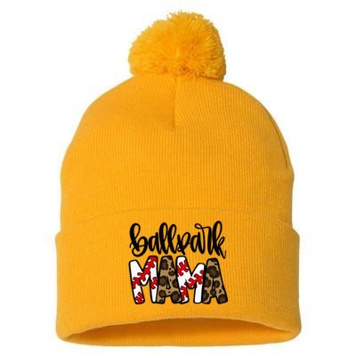 BallPark Mom Mama Baseball Softball Mother's Day Pom Pom 12in Knit Beanie