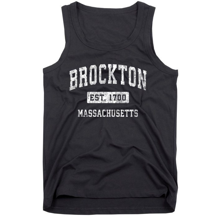 Brockton Massachusetts Ma Vintage Established Sports Tank Top