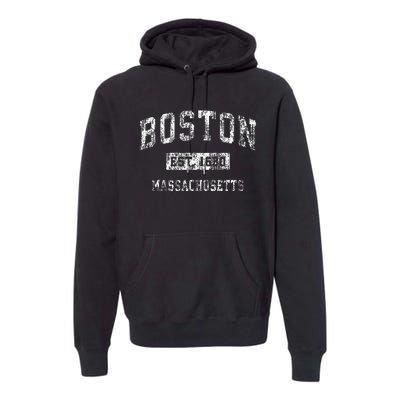 Boston Massachusetts Ma Vintage Established Sports Design Premium Hoodie