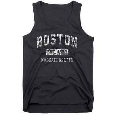 Boston Massachusetts Ma Vintage Established Sports Design Tank Top