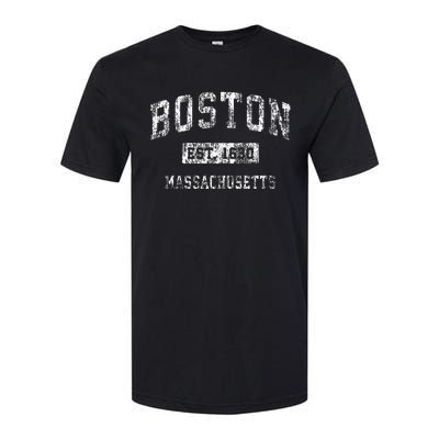 Boston Massachusetts Ma Vintage Established Sports Design Softstyle CVC T-Shirt