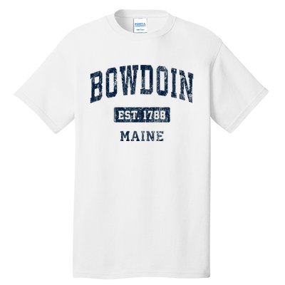 Bowdoin Maine Me Vintage Sports Established Tall T-Shirt