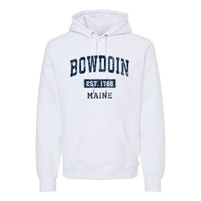 Bowdoin Maine Me Vintage Sports Established Premium Hoodie