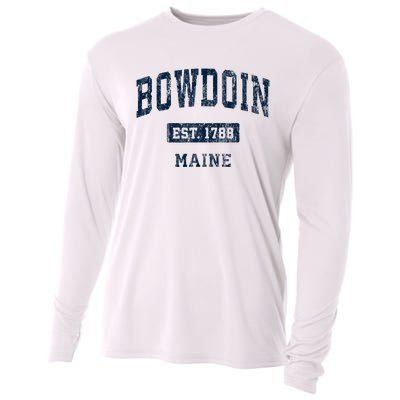 Bowdoin Maine Me Vintage Sports Established Cooling Performance Long Sleeve Crew