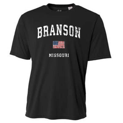 Branson Missouri Mo Vintage American Flag Sports Design Cooling Performance Crew T-Shirt