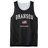 Branson Missouri Mo Vintage American Flag Sports Design Mesh Reversible Basketball Jersey Tank