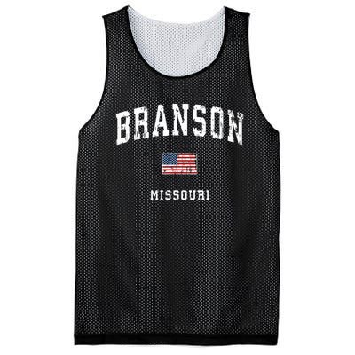 Branson Missouri Mo Vintage American Flag Sports Design Mesh Reversible Basketball Jersey Tank