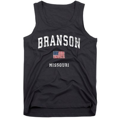 Branson Missouri Mo Vintage American Flag Sports Design Tank Top