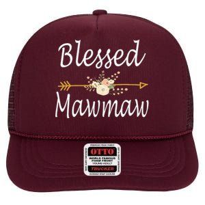 Blessed Mawmaw Mothers Day Gifts High Crown Mesh Back Trucker Hat