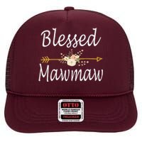 Blessed Mawmaw Mothers Day Gifts High Crown Mesh Back Trucker Hat