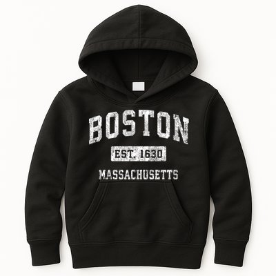 Boston Massachusetts MA Vintage Established Sports Design Kids Hoodie