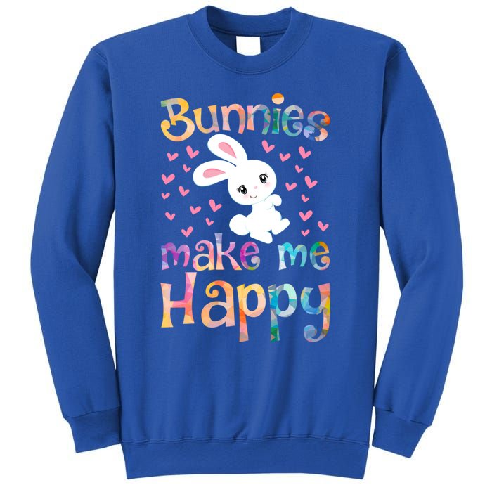 Bunnies Make Me Happy Bunny Rabbit Girls Pet Owner Mom Gift Sweatshirt