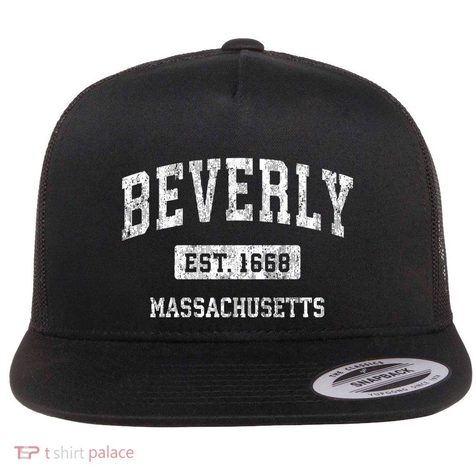 Beverly Massachusetts Ma Vintage Sports Established Flatbill Hat