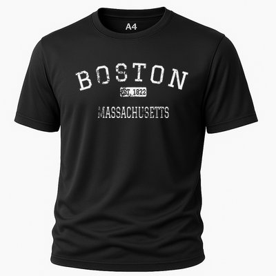 Boston Massachusetts Ma Vintage Cooling Performance Crew T-Shirt