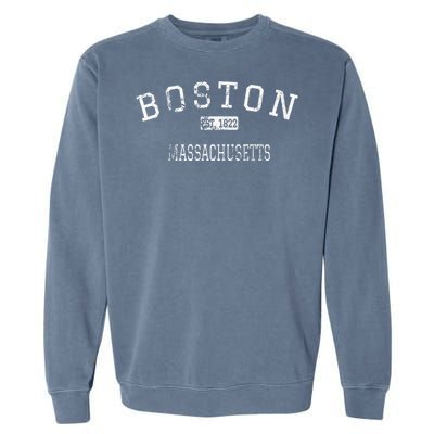 Boston Massachusetts Ma Vintage Garment-Dyed Sweatshirt