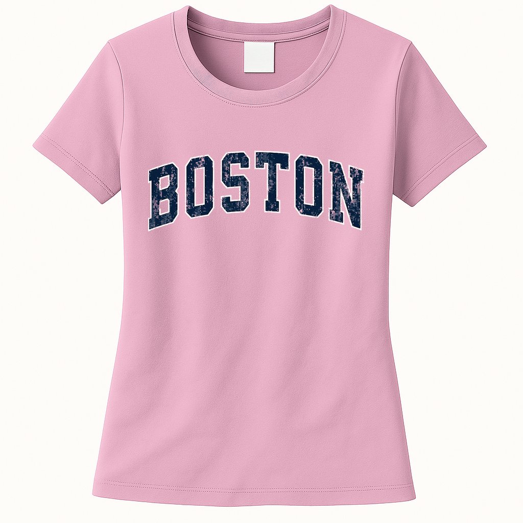 Boston Massachusetts Ma Vintage Athletic Sports Design Womens T-Shirt