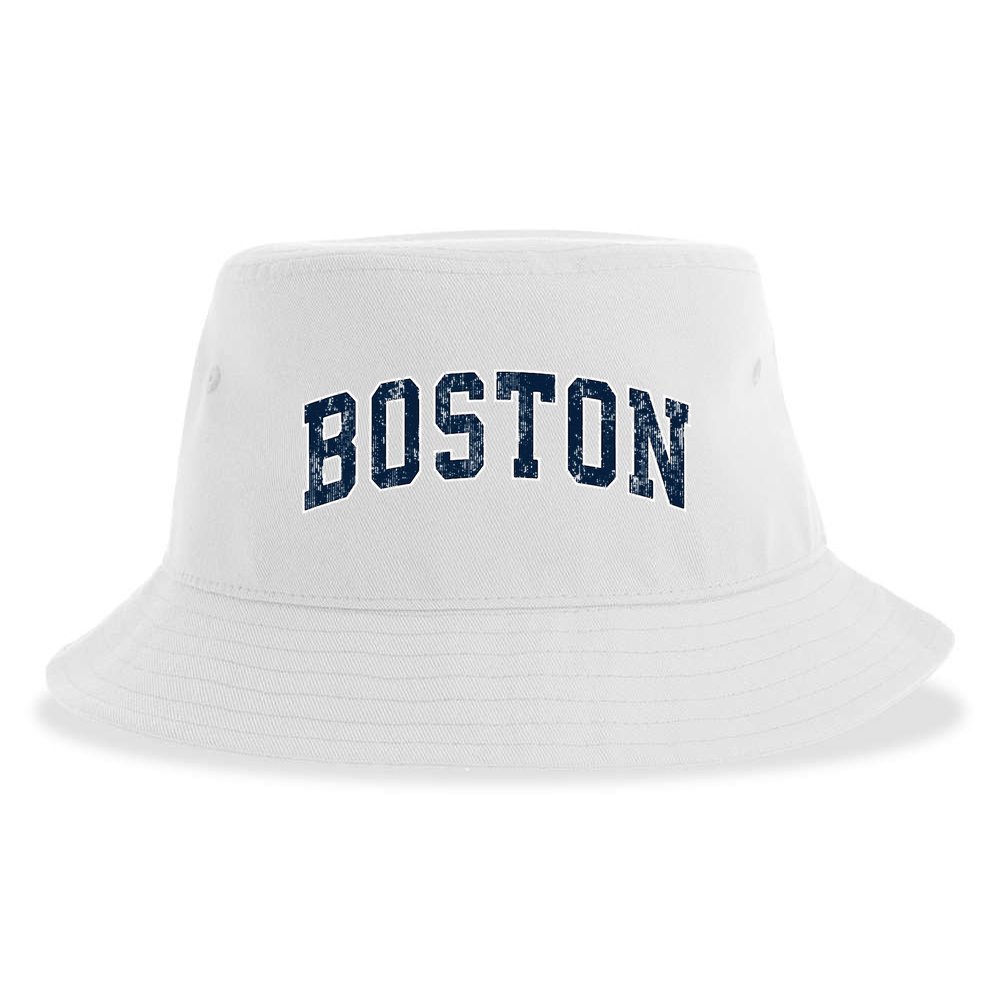 Boston Massachusetts Ma Vintage Athletic Sports Design Sustainable Bucket Hat