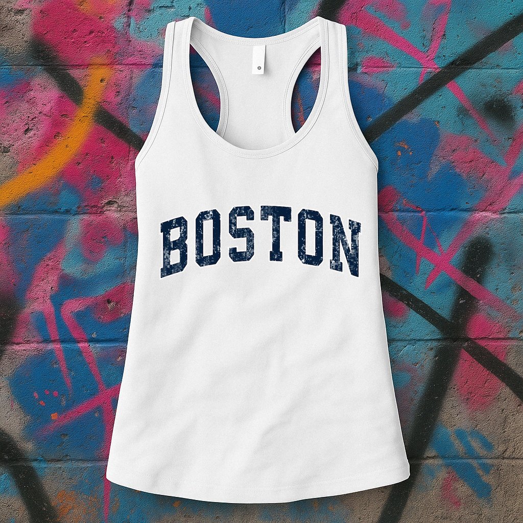 Boston Massachusetts Ma Vintage Athletic Sports Design Womens Tank Top