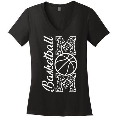 Basketball Mom, Mom Game Day Outfit Mothers Day Gifts Women's V-Neck T-Shirt