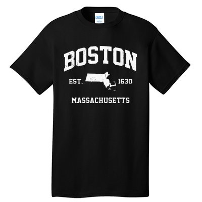 Boston Massachusetts MA Vintage State Athletic Style Tall T-Shirt