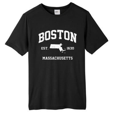 Boston Massachusetts MA Vintage State Athletic Style Tall Fusion ChromaSoft Performance T-Shirt