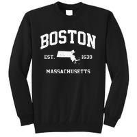 Boston Massachusetts MA Vintage State Athletic Style Tall Sweatshirt