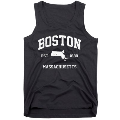 Boston Massachusetts MA Vintage State Athletic Style Tank Top