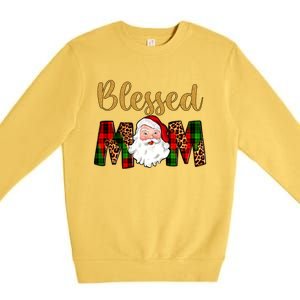 Blessed Mom Mama Santa Claus Funny Matching Family Christmas Gift Premium Crewneck Sweatshirt