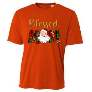 Blessed Mom Mama Santa Claus Funny Matching Family Christmas Gift Cooling Performance Crew T-Shirt