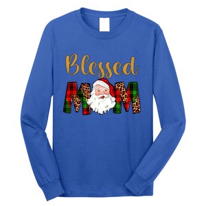 Blessed Mom Mama Santa Claus Funny Matching Family Christmas Gift Long Sleeve Shirt