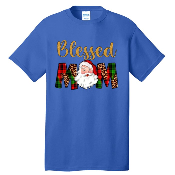 Blessed Mom Mama Santa Claus Funny Matching Family Christmas Gift Tall T-Shirt