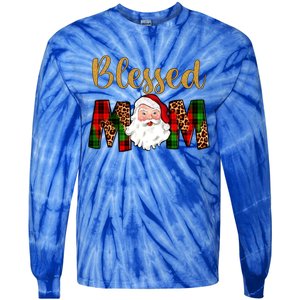 Blessed Mom Mama Santa Claus Funny Matching Family Christmas Gift Tie-Dye Long Sleeve Shirt