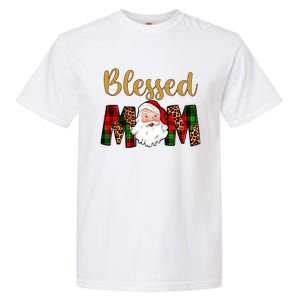 Blessed Mom Mama Santa Claus Funny Matching Family Christmas Gift Garment-Dyed Heavyweight T-Shirt