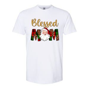 Blessed Mom Mama Santa Claus Funny Matching Family Christmas Gift Softstyle CVC T-Shirt