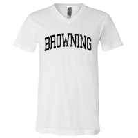 Browning Montana Mt Vintage Athletic Sports Design Long Sleeve T V-Neck T-Shirt