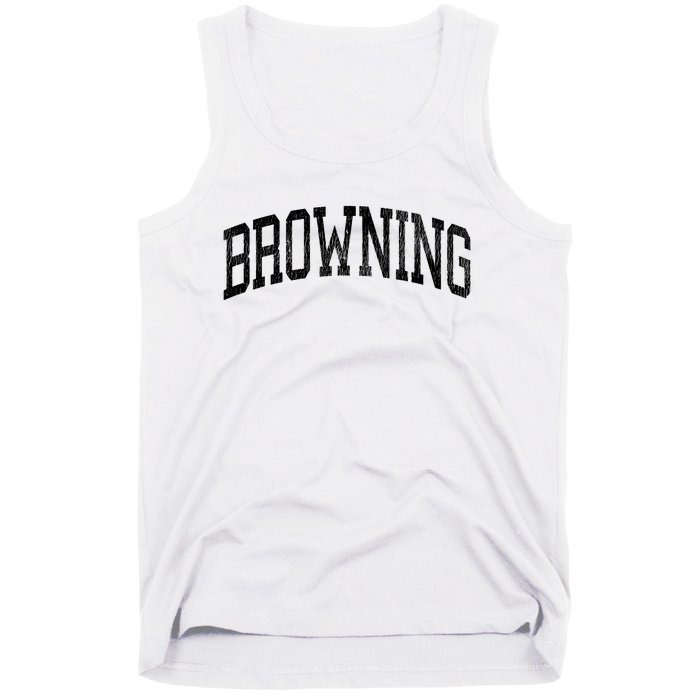 Browning Montana Mt Vintage Athletic Sports Design Long Sleeve T Tank Top