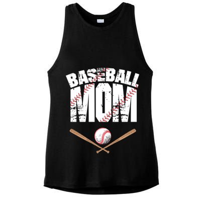 Baseball Mom mother day Ladies PosiCharge Tri-Blend Wicking Tank