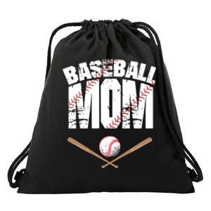 Baseball Mom mother day Drawstring Bag