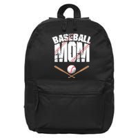 Baseball Mom mother day 16 in Basic Backpack